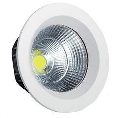 Led φωτιστικό χωνευτό Cob σε λευκό χρώμα Φ230mm 4000K ενδιάμεσο φως με γωνία δέσμης 60° 55W 6600Lm