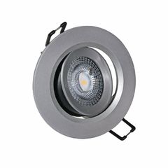 Φωτιστικό LED σποτ ψευδοροφής 5W 230V ασημί πλαστικό στρόγγυλο 4000k ενδιάμεσο λευκό φως 400lumen