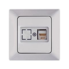 Πρίζα DATA μονή CAT 6 RJ 45 νίκελ ματ NE-AD