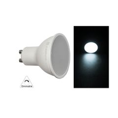 Λάμπα led SMD GU10 5W 230V δέσμης 105° ψυχρό φως 6200K λευκό ντιμαριζόμενη γυάλινη με κάλυμμα