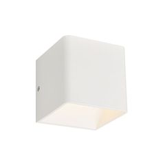 Επίτοιχο φωτιστικό σε λευκό ματ χρώμα led 3W UP-DOWN κύβος 3000K θερμό φως