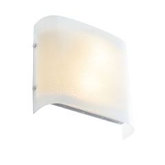 Απλίκα τοίχου γυάλινη ορθογώνια 260x250mm με αμμοβολή για 2 λάμπες με ντουί Ε27