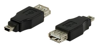 POWERTECH adapter USB 2.0 (F) σε USB Mini (Μ) CAB-U141, μαύρο CAB-U141 id: 33281