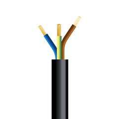 Καλώδιο ρεύματος εύκαμπτο 3x2.5mm² H05VV-F μαύρο στρογγυλό πολύκλωνο (H05VV-F 3G2,5 μαύρο)