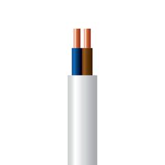 Καλώδιο ρεύματος 2x1,5mm² NYM A05VV-U λευκό στρογγυλό (H05VV-U 2x1,5 λευκό)