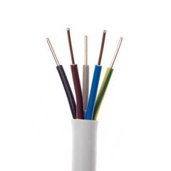 Καλώδιο ρεύματος 5x4mm² NYM A05VV-U λευκό στρογγυλό μονωμένα