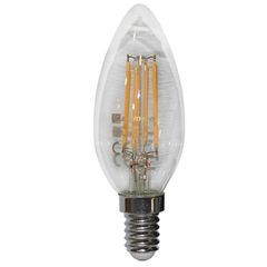 Λάμπα led cog κερί διάφανη E14 6W 230V ντιμαριζόμενη 2800k θερμό λευκό φως 660lm ευρείας δέσμης 360°