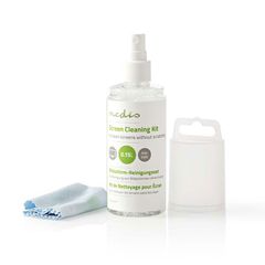 Κιτ καθαρισμού NEDIS CLSN100TP 150 ml υγρό και πανάκι σε πρακτικό μέγεθος για απομάκρυνση σκόνης
