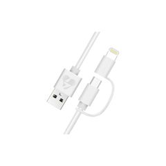 Καλώδιο POWERTECH USB σε Micro/Lightning prime PT-707 MFi 1m λευκό χρώμα