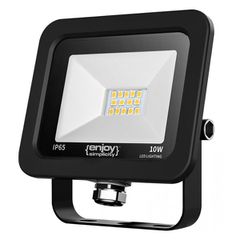 Προβολέας Led SMD Slim 10W 230V 6500k ψυχρό λευκό φως 800lm στεγανός IP65 εξωτερικού χώρου