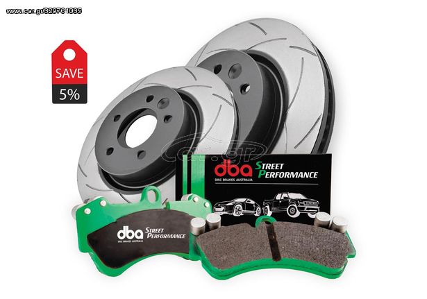 DBA2249S-1677SP Brake Kit - Street Series T2 Slotted & Street Performance Brake Pads (2x DBA2249S + DB1677SP)