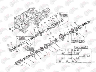 Γρανάζι δεύτερου άξονα 15 δόντια Kubota: 66611-14252-thumb-1