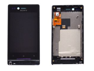 Γνήσια Οθόνη & Μηχανισμός Αφής Sony Xperia Miro Μαύρο 124AFM00000 ΕΧ