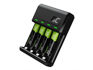 Φορτιστής Μπαταριών Green Cell GRSETGC02 VitalCharger για AA/AAA με Micro USB και USB-C 0.5W/1.5V/1.2A με 4 X AAA/HR03  800mAh ΕΧ