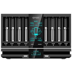 Φορτιστής Μπαταριών Efest LUC V8 με 8 Θέσεις και Οθόνη Συμβατό με  A/AA/AAA/C και 18650 /20700 / 21700 ΕΧ