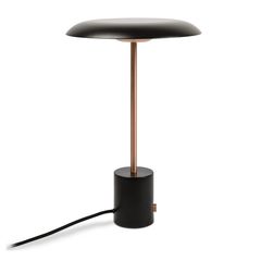 Hoshi Led Black And Brushed Copper Table Lamp Faro 28388