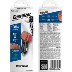 Φορτιστής Αυτοκινήτου Energizer D38WO με PD, QC με έξοδο USB-C/USB-A 38W/4A  Καφέ ΕΧ