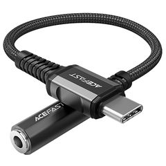 Καλώδιο σύνδεσης Acefast C1-07 USB-C σε 3.5mm Θηλυκό Braided 18εκ. Μαύρο ΕΧ