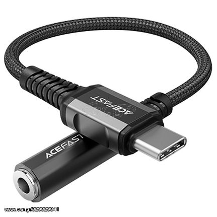 Καλώδιο σύνδεσης Acefast C1-07 USB-C σε 3.5mm Θηλυκό Braided 18εκ. Μαύρο ΕΧ