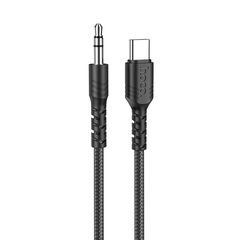 Καλώδιο σύνδεσης Ήχου Hoco UPA17 Braided USB-C σε 3.5mm Αρσενικό 1m Μαύρο ΕΧ