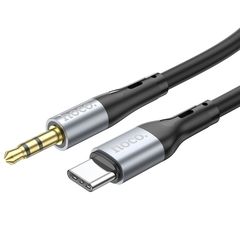 Καλώδιο σύνδεσης Ήχου Hoco UPA22 Silicone USB-C σε 3.5mm Αρσενικό 1m Μαύρο ΕΧ