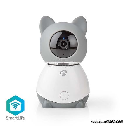 NEDIS WIFICI30CGY WiFi Smart IP camera Full HD 1080p, με λειτουργία Pan tilt και αισθητήρα θερμοκρασίας & υγρασίας. SU