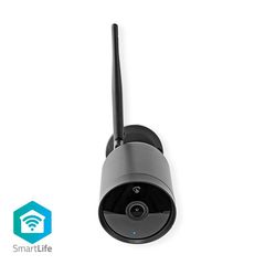 NEDIS WIFICO40CBK WiFi Smart IP κάμερα Full HD 1080p, για εξωτερικούς χώρους, με αδιάβροχο μεταλλικό περίβλημα και υπέρυθρες LED, σε μαύρο χρώμα. SU