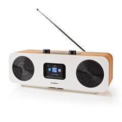 NEDIS RDIN2500WT Internet, DAB+ και FM ραδιόφωνο με λειτουργία Bluetooth, σε μοντέρνο και ξύλινο σχεδιασμό, 34W. SU