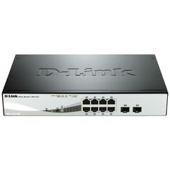 D-LINK DGS-1210-08P 10-Port PoE Gigabit Smart Managed switch, 8xPoE & 2xSFP ports. SU