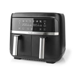 NEDIS KAAFD350EBK Διπλό Air Fryer 7.6L, με ψηφιακή οθόνη LED, 2850W. SU