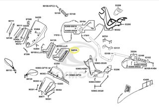 Βάση Ζελατίνας Αριστερή Kymco X-citing R 500i Mmc Abs 2010 - 2012 6423A-LGR2-E00-N1R