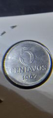 Coins ασημένιο,συλλεκτικό σε σφάλμα  Βραζιλία, 5 Centavos, 1967, error cud coin, AU, Stainless S .Αν θέλετε να δείτε όλες τις αγγελίες μου πατήστε κάτω από το όνομα μου ευχαριστώ για τόν χρόνο σας-thumb-2