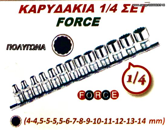 ΚΑΡΥΔΑΚΙΑ 1/4  ΣΕΤ FORCE !!