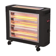 Θερμάστρα χαλαζία 2800W 220-240V μαύρη με θερμοστάτη και ροδάκια για εύκολη μετακίνηση