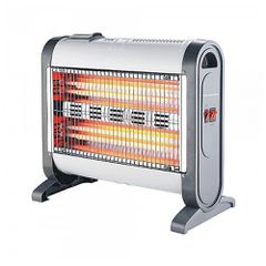Θερμάστρα χαλαζία σε λευκό χρώμα 1600 Watt με 4 λάμπες διαθέτει ανεμιστηράκι Telemax QH-1601