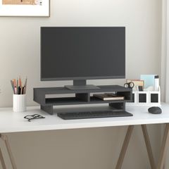 vidaXL Βάση Οθόνης Γκρι 60x27x14 εκ. από Μασίφ Ξύλο Πεύκου