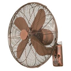 Ανεμιστήρας επιτοίχιος ακτινωτός Φ40cm ισχύος 50W περιστρεφόμενος 70° σε χρώμα χάλκινο με κοντρόλ