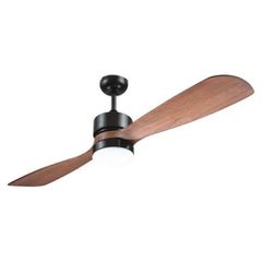 Ανεμιστήρας οροφής 70W Φ132cm με led φωτισμό ενδιάμεσο φως 4000k 12W και 2 καφέ φτερωτές και κοντρόλ