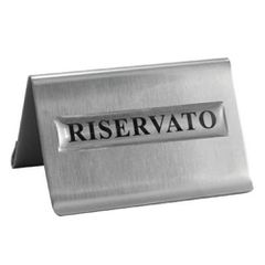 Επιτραπέζια σήμανση RΙSERVΑΤΟ INOX με διαστάσεις 6x4hcm