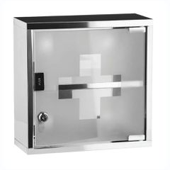 Φαρμακείο INOX με κλειδαριά και μαγνητική πόρτα 30x12x30hcm