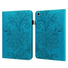 Lace Flower Embossing Pattern Horizontal Flip Leather Case with Holder & Card Slots & Wallet & Photo Frame & Sleep / Wake-up Function For Samsung Galaxy Tab S6 Lite SM-P610/SM-P615(Blue)