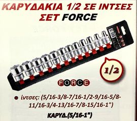 ΚΑΡΥΔΑΚΙΑ  1/2 ΣΕ ΙΝΤΣΕΣ ΣΕΤ FORCE !!