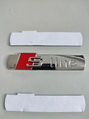ΣΗΜΑ ΜΕΤΑΛΛΙΚΟ ΧΡΩΜΙΟ ΑΣΗΜΙ ΑΥΤΟΚΟΛΛΗΤΟ AUDI SLINE
