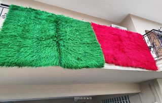 Βελέντζες- Φλοκάτες Μάλλινες Αργαλειού  Πράσινη - Κόκκινη 