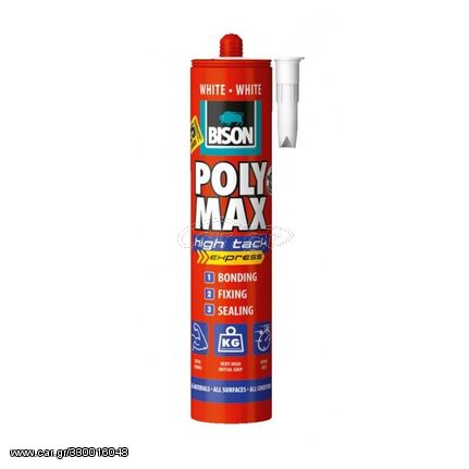 Σφραγιστική Κόλλα Σιλικόνης POLYMAX HIGH TACK   BISON Λευκή, Διάφανη, Μαύρη