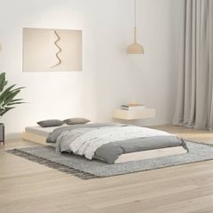 Πλαίσιο Κρεβατιού Λευκό 90x190 εκ. Μασίφ Ξύλο Πεύκου Single 823480