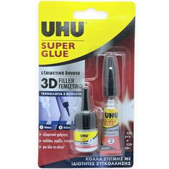 SUPER GLUE ΚΟΛΛΑ + ΓΕΜΙΣΤΙΚΟ 03gr + 09gr UHU 7000730