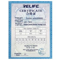 Solder Wire Active Medium Temperature RELIFE RL442 0.3mm 80gr-thumb-1