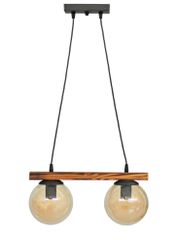 Κρεμαστό φωτιστικό με γυαλιά μελί R-600 CABLE RAGA 2/L WOOD Heronia 30-0072