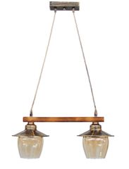 Κρεμαστό φωτιστικό με γυαλιά μελί R-98CABLE RAGA 2/L BRONZE Heronia 30-0068